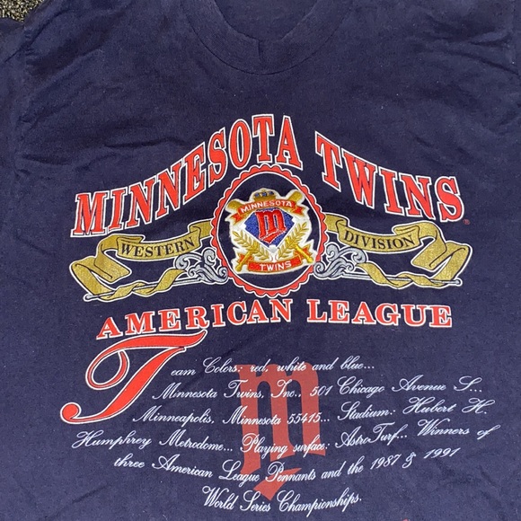 VINTAGE NUTMEG 1992 MINNESOTA TWINS MLB TEE - Picture 2 of 4